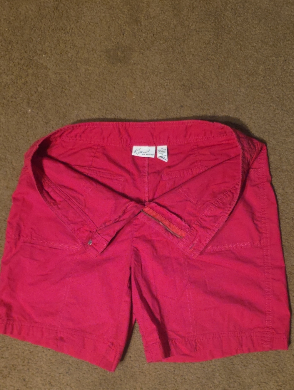 Kim‎ Rogers Hot Pink Casual Cotton Shorts Mid Rise Summer Beach Wear Vibrant